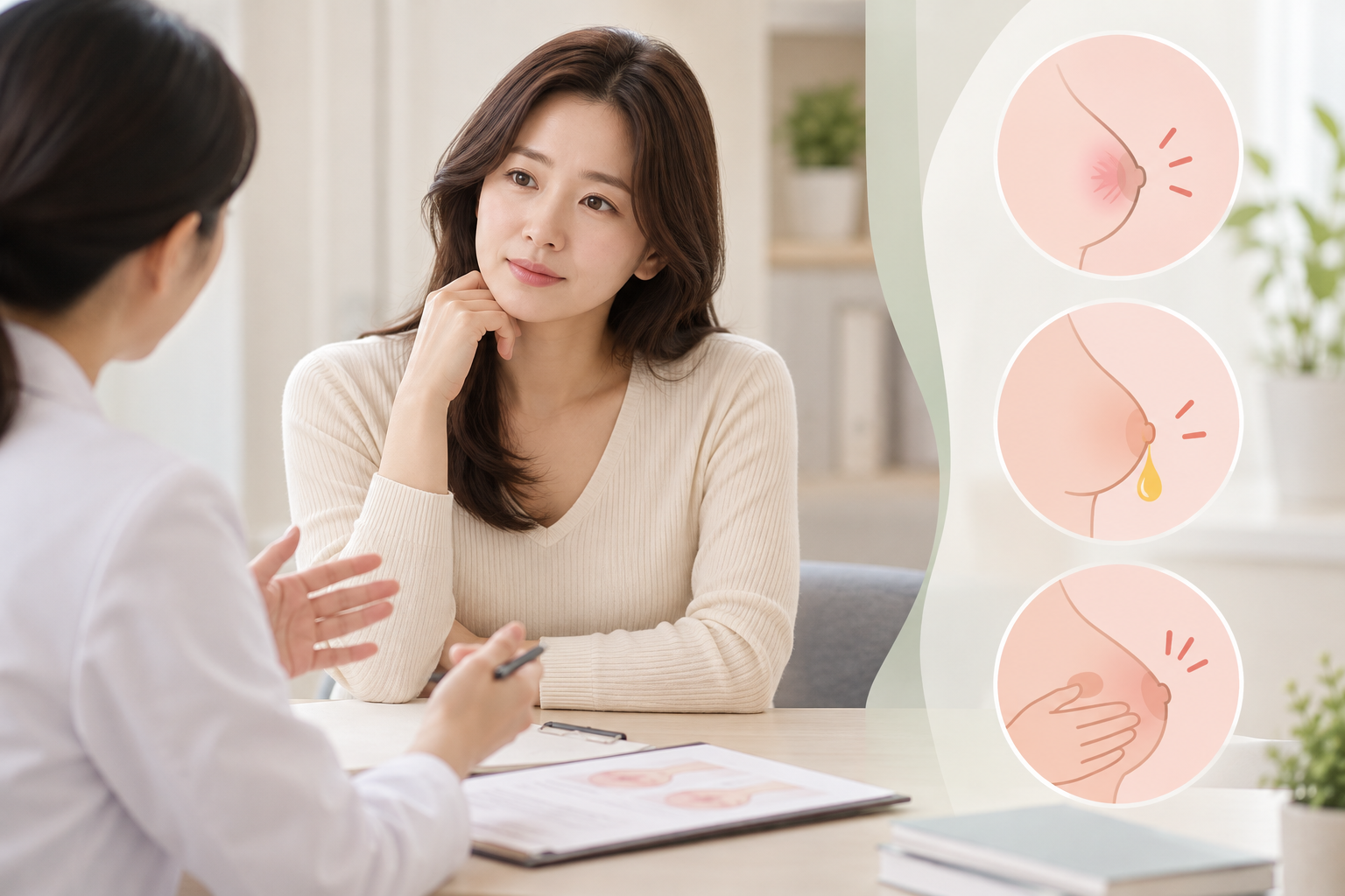 분당 유두습진에서 한쪽 유두의 지속적인 변화나 출혈, 비정상적인 분비물이 있다면 전문적인 평가가 필요합니다.