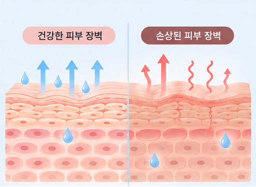 피부 장벽이 약해지면 같은 자극에도 쉽게 염증이 생길 수 있습니다. 
